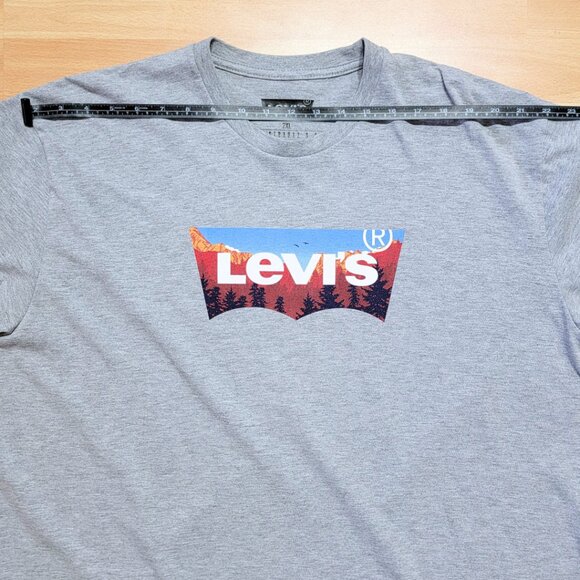 Levis T-Shirt Mens Heather Gray Crew Neck Short Sleeve | Size: 2XL - Picture 6 of 10
